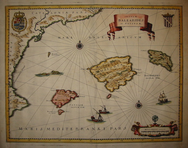 Merian Matthà¤us (1593-1650) Insulae Balearides et Pytiusae 1649 Francoforte 